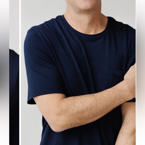 Cozy Earth Men's Classic Navy Tee - Picture 1 of 8